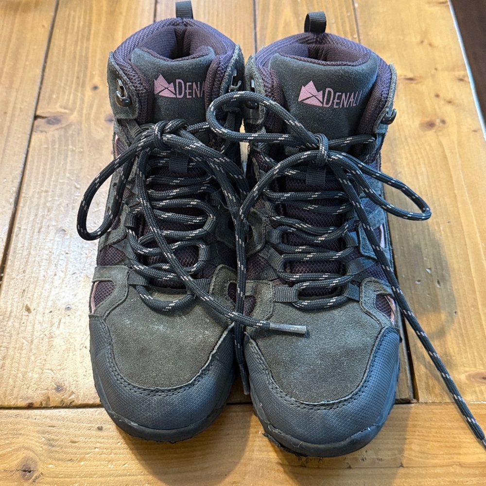 Denali Black and Purple Hiking Boots with pink accents, nice condition